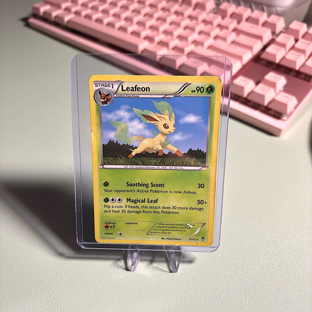 2014 Pokémon Card Leafeon 7/111 Ungraded with Sleeve